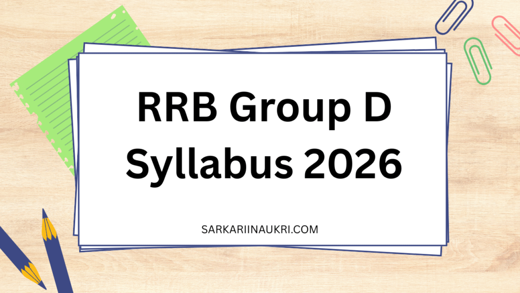 RRB Group D Syllabus 2026