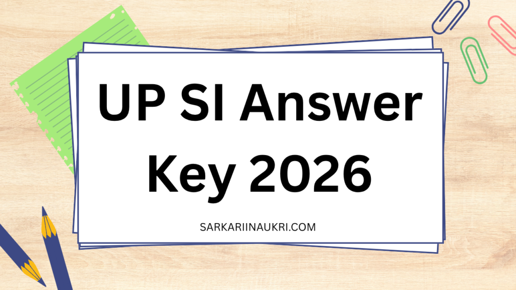 UP SI Answer Key 2026