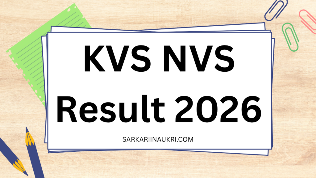 KVS NVS Result 2026