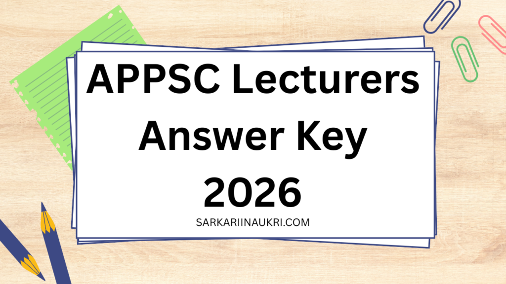 APPSC Lecturers Answer Key 2026