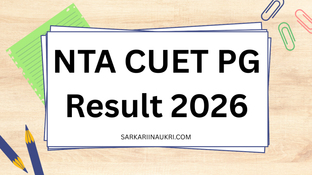 NTA CUET PG Result 2026