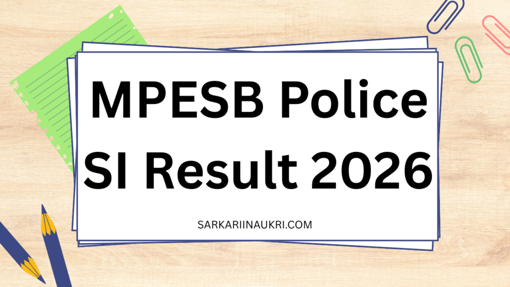 MPESB Police SI Result 2026