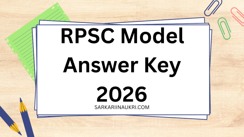 RPSC Model Answer Key 2026