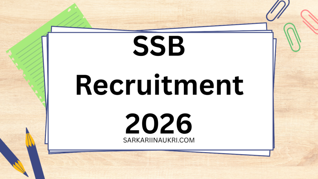 SSB Recruitment 2026