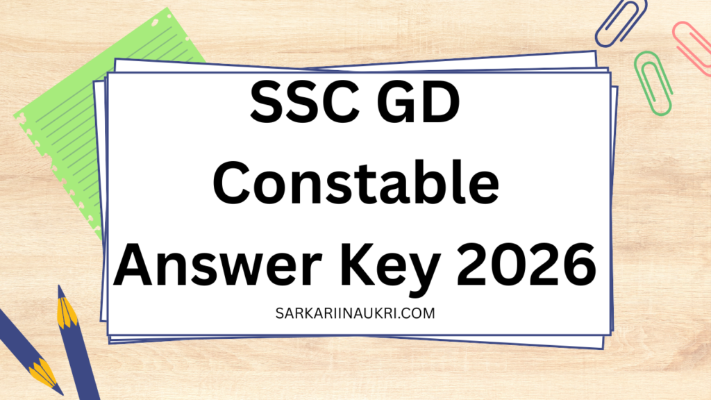 SSC GD Constable Answer Key 2026